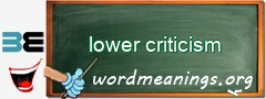 WordMeaning blackboard for lower criticism